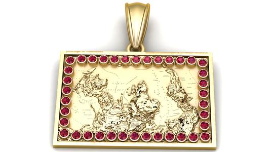 World Map Pendant – 3D Printable Model