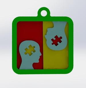 🧠 **Puzzle Man keychain - 3D keychain with 4 layer depths**.
