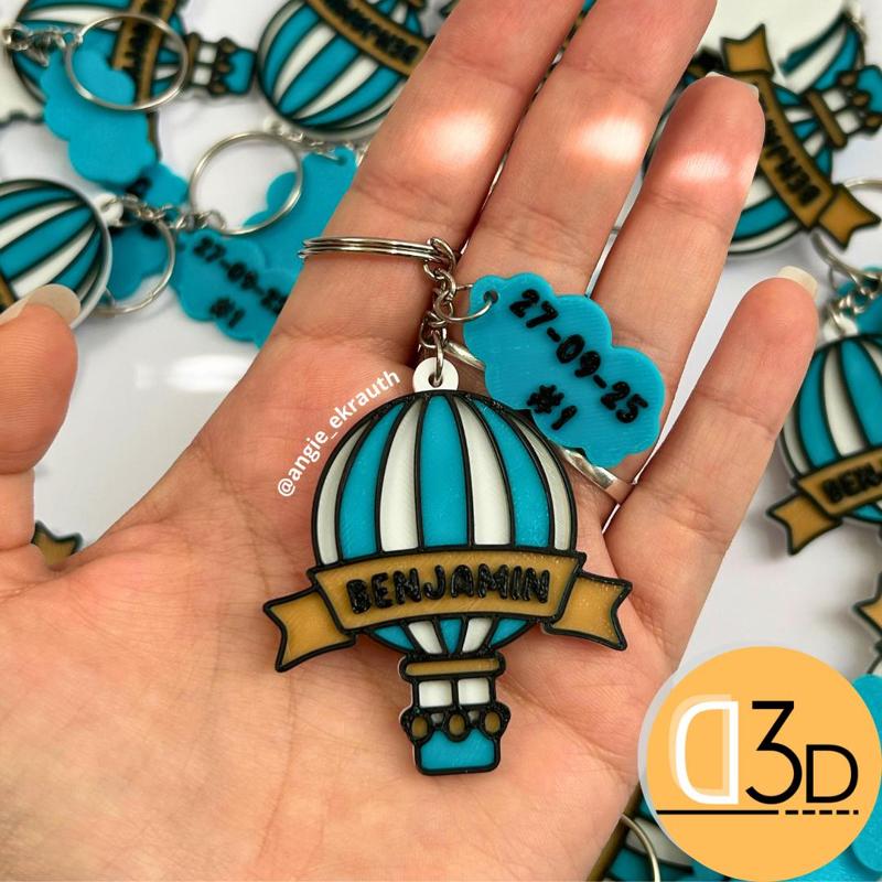Hot air balloon - key chain