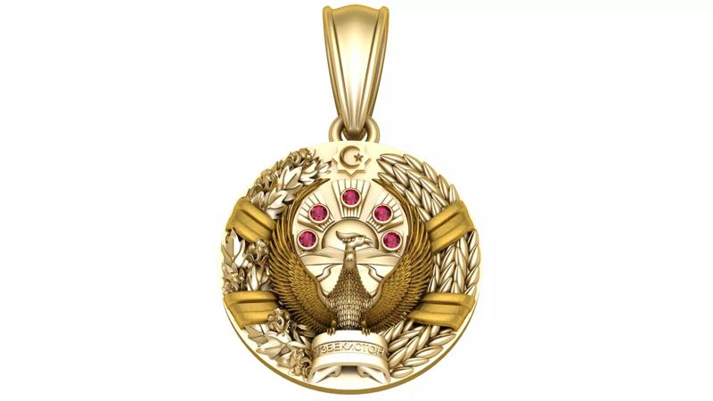 Cute Gold Pendant 3D