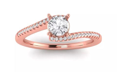 Solitaire Wedding Engagement Women Bypass Lotus Ring