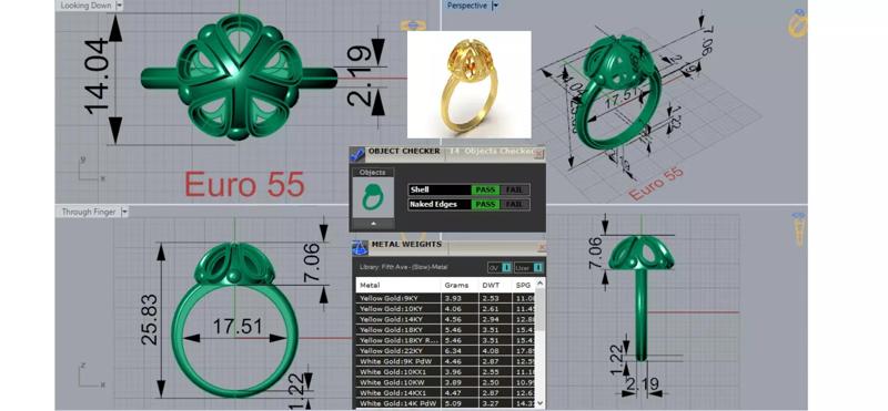 stl 3dm gold Ring A Dome of Sparkling Gold gr0147