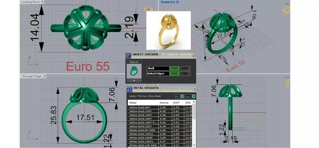 stl 3dm gold Ring A Dome of Sparkling Gold gr0147