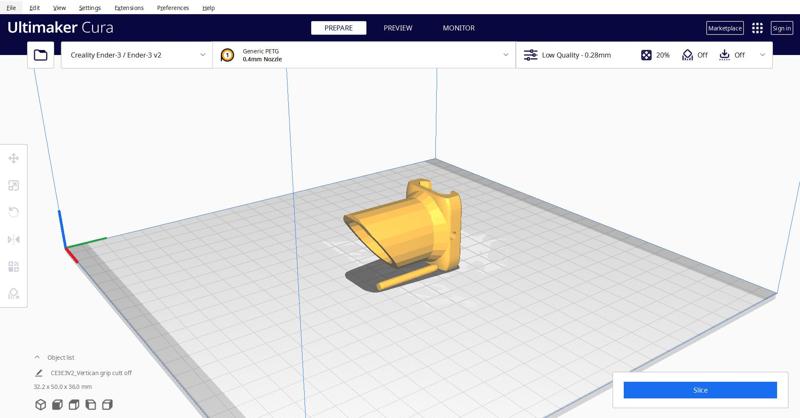RIS cut off vertical grip