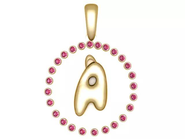 ALPHABET A COIN PENDANT 3D PRINTABLE MODEL