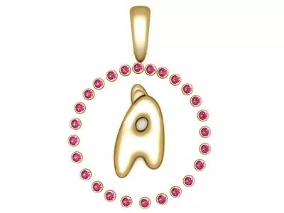 ALPHABET A COIN PENDANT 3D PRINTABLE MODEL