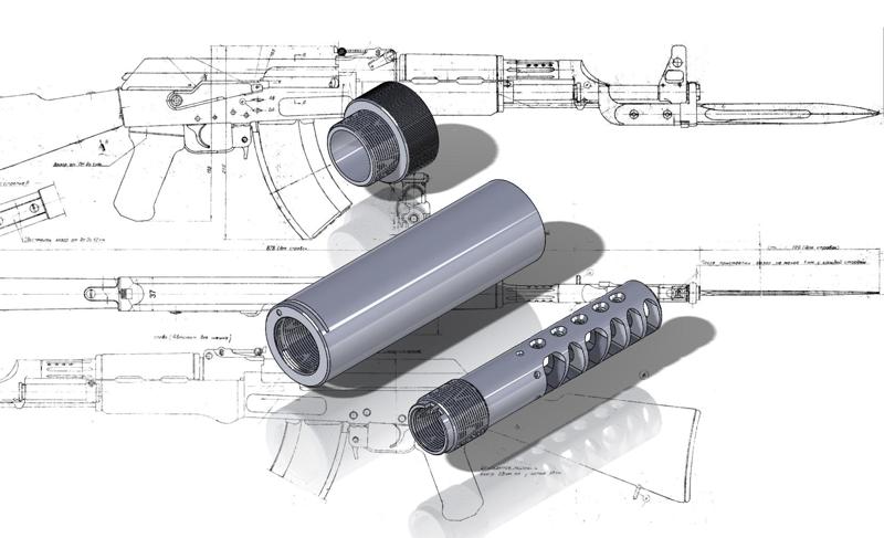 Tactica-Tula  "DTK" muzzle brake with "Night 2" flash hider