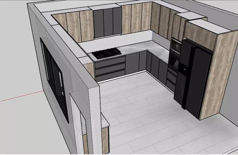 This design is detailed in all sizes for the kitchen