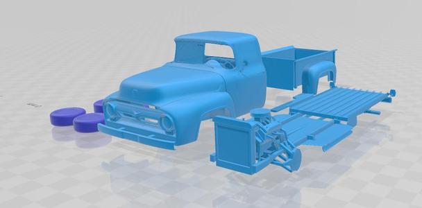 1956 Ford F100 Pickup Truck - Separate Parts 3D Model