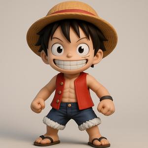 Chibi Monkey D. Luffy - One Piece Fan Art 3D Model