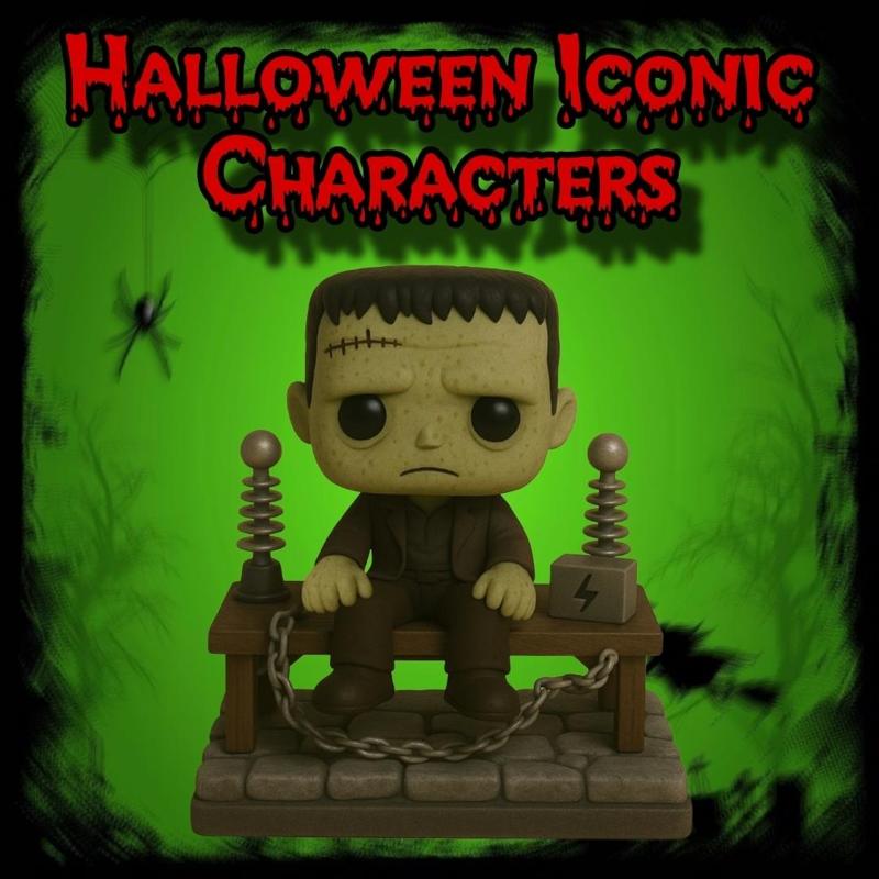 Frankenstein diorama chibi Halloween iconic characters