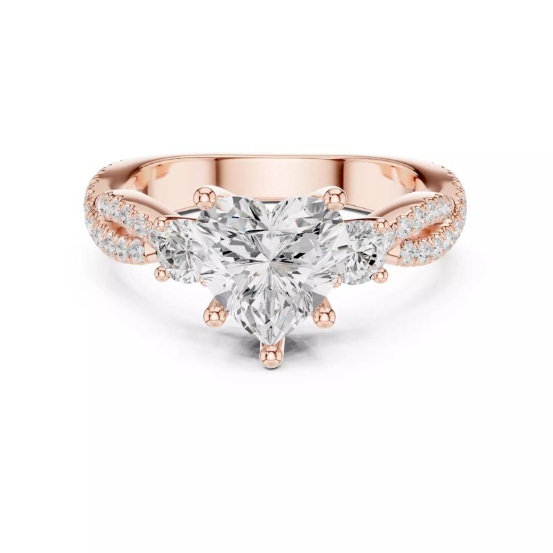 Twisted Shank Heart Cut Diamond Engagement Ring 3DM STL Video