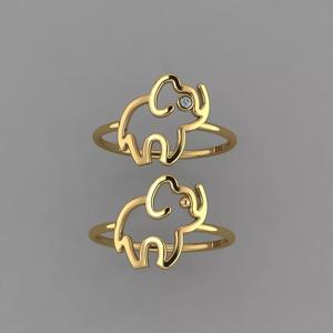 Tiny Elephant Ring  Gold Elephant Ring STL