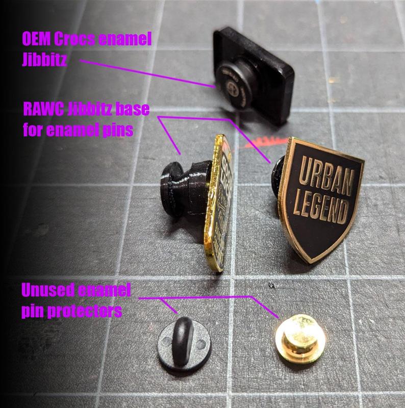 RAWC Crocs Jibbitz base for enamel pins