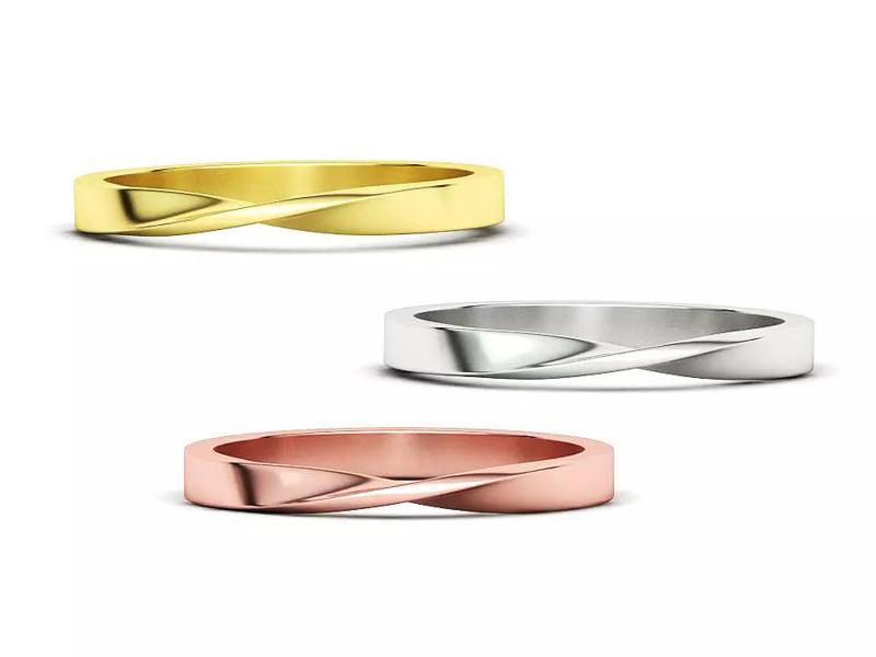 Twisted Wedding Band Mobius Wedding Band Bent Band 2mm wide