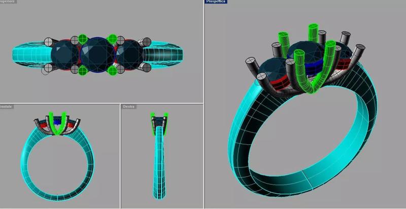 Trilogy Diamond Engagement ring Veretta 3 pietre TR60