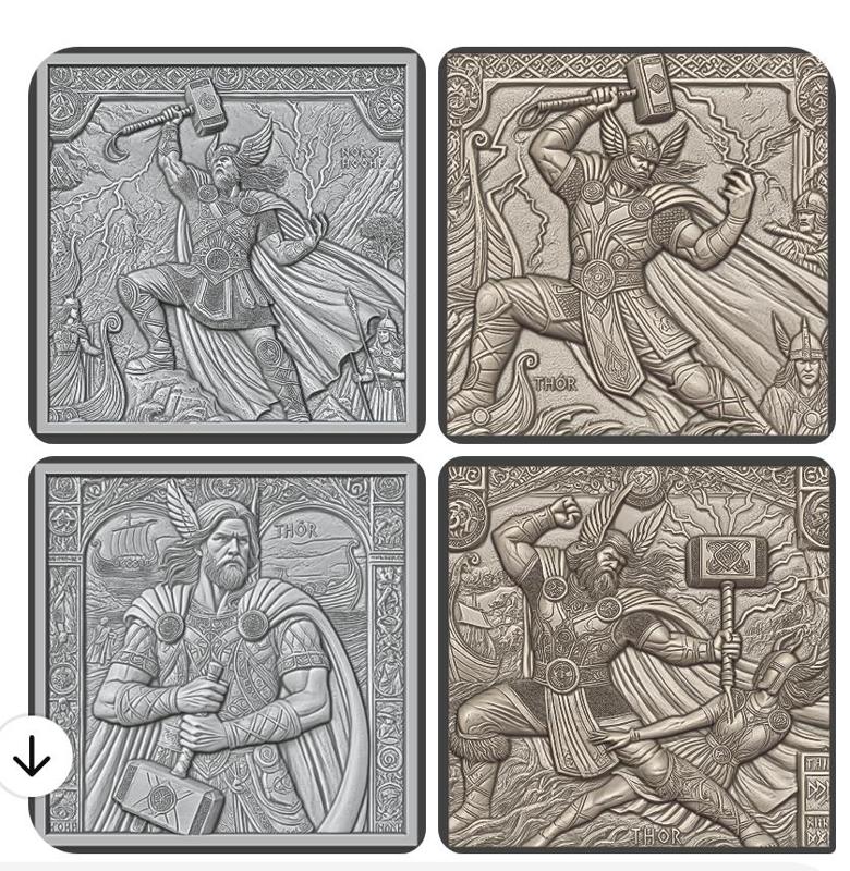 Thor's Thunderous Series: A Collection of Majestic Bas-Reliefs, Bas-Relief, 3d Print, CNC Stl Model