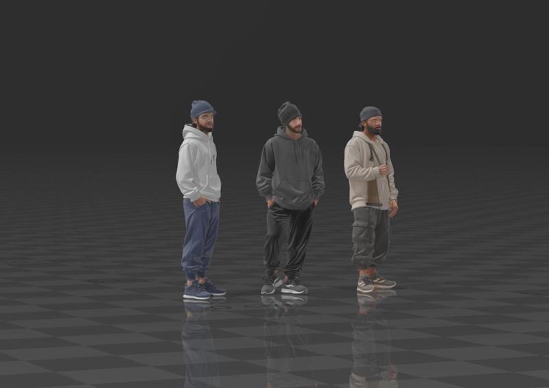 🧢 3PACK Urban Style - 1/64 Diorama Figures - STL High Detail