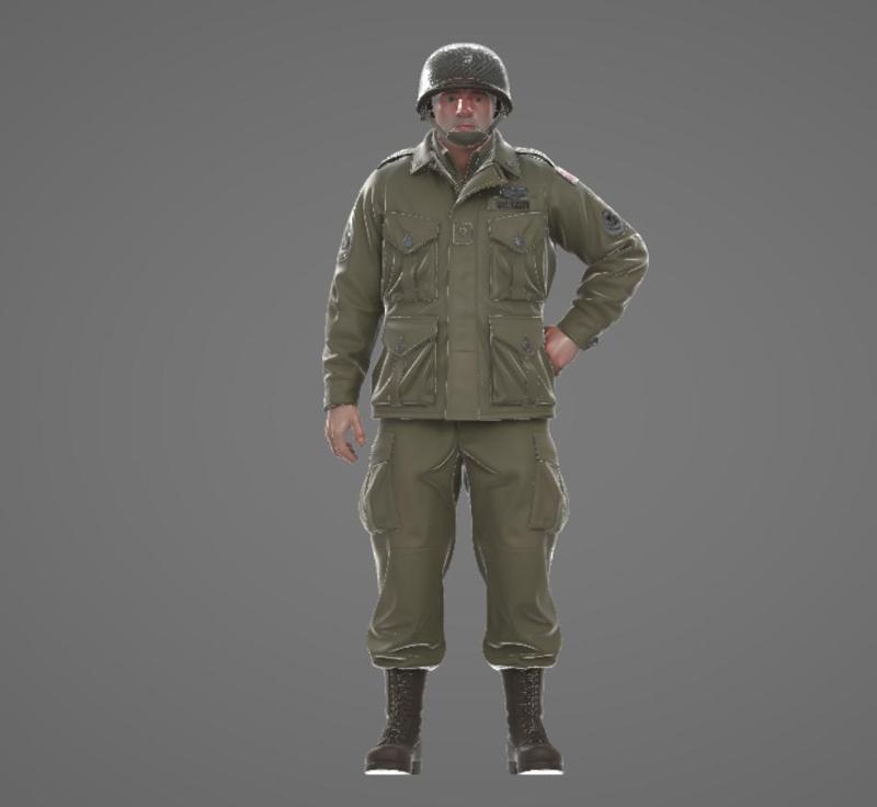 WWII US Army Sergeant 3D Model