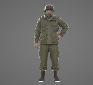 WWII US Army Sergeant 3D Model