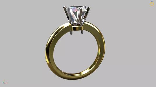Solitaire Ring 6 70mm Gem Dual Color