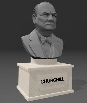 PRINT AND PAINT CHURCHILL BUST FIGURE