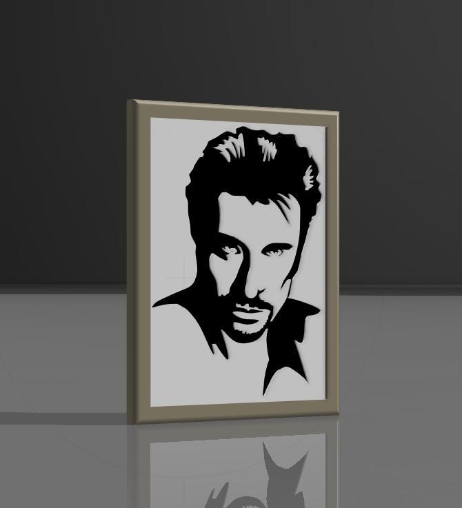 Johnny Hallyday" decorative frame