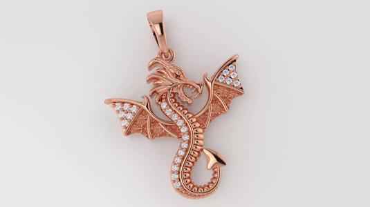 3dm and stl dragon pendant printable jewelry model