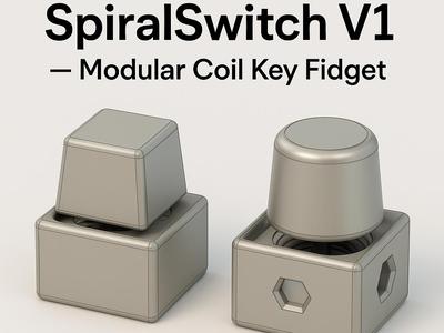 SpiralSwitch V1 — Modular Coil Key Fidget
