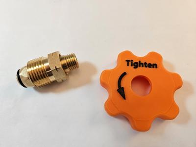 Propane tank disconnect knob 