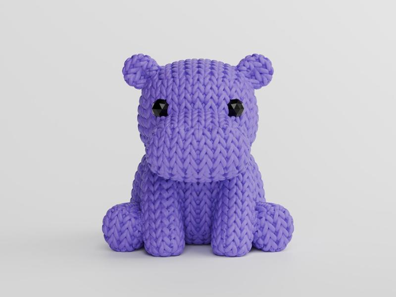 Knitted Hippo