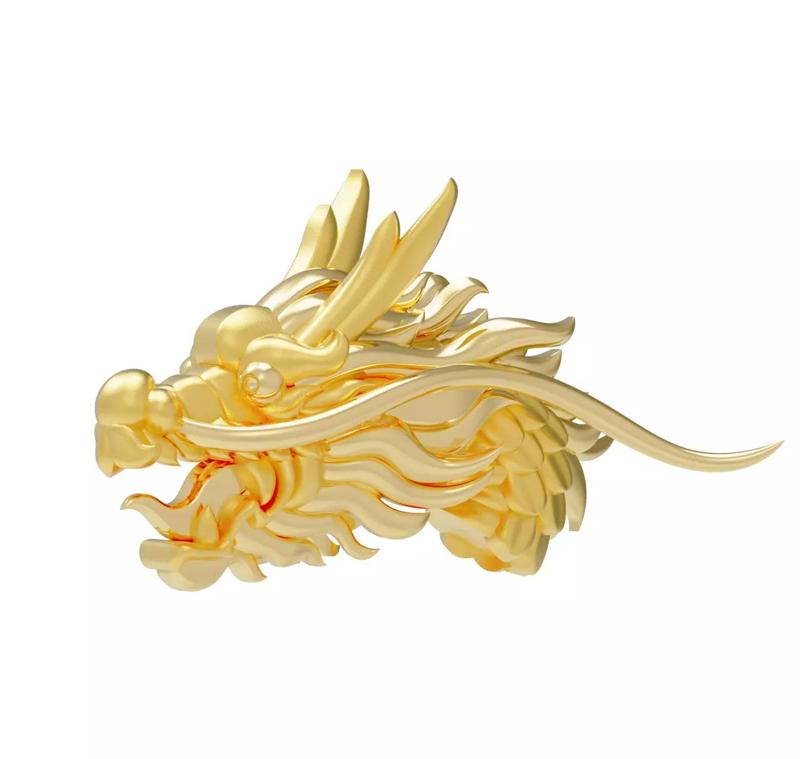 AN0016 3D Printable oriental Chinese Dragon head 3D print model