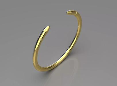 Simple cuff bracelet with yellow gold model bg0034