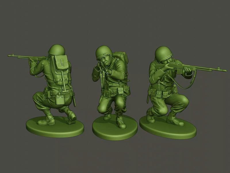 American soldier ww2 Shoot crouched A3