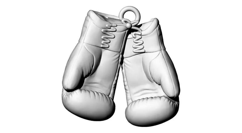 PENDANT BOXING GLOVES GOLD GUANTES DE BOXEO DE ORO
