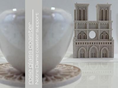 Notre Dame - Rose Glass Coaster