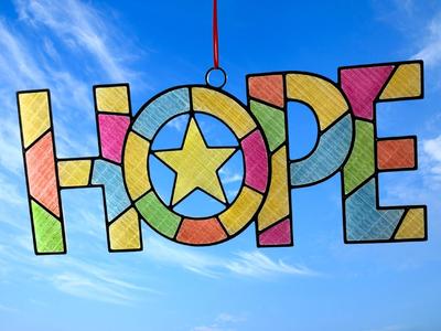 HOPE Suncatcher Ornament Christmas Colouring Craft