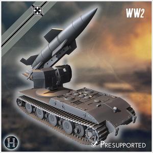 E-100 mit Raketenwerfer V-4 Boden-Boden Rakete rear version Entw