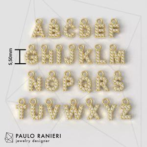 Diamond Alphabet Pendants - 5mm - Read Description