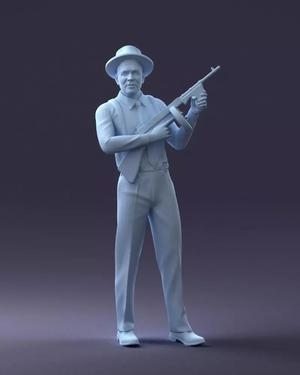 000289 Gangster with Thompsons Machine Gun 0105 3dp