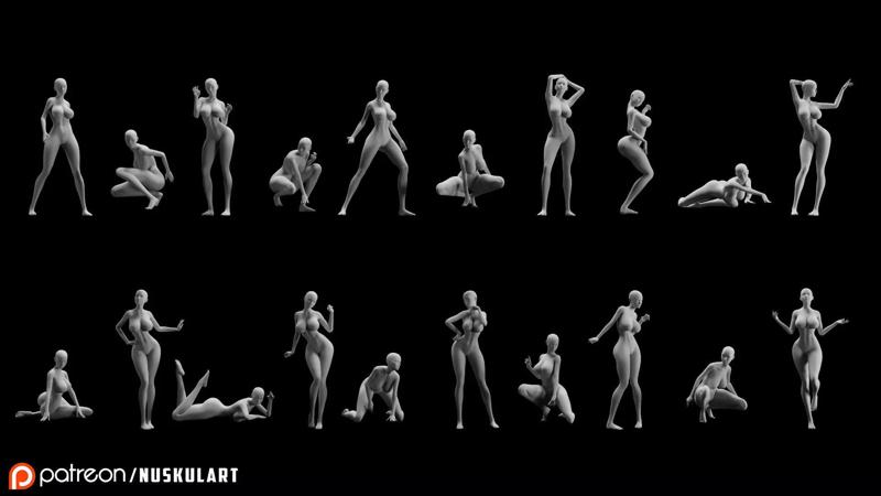 20 Different Female Body Collection Pack