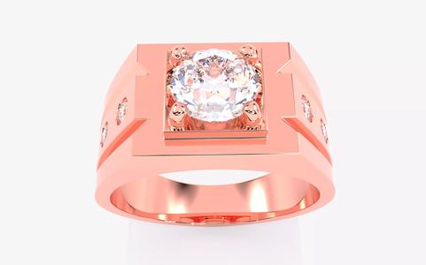 Mens Solitaire Ring 3dm stl renders details