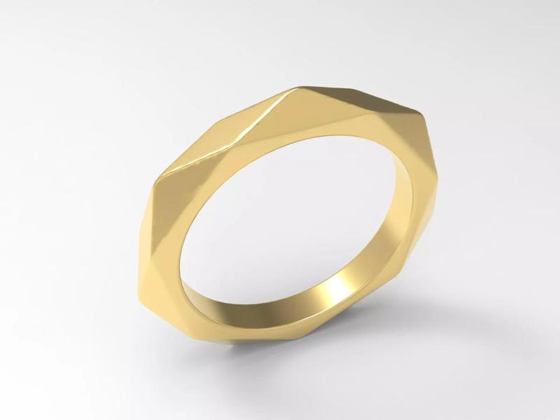 Anel geometrico liso sem cravacao