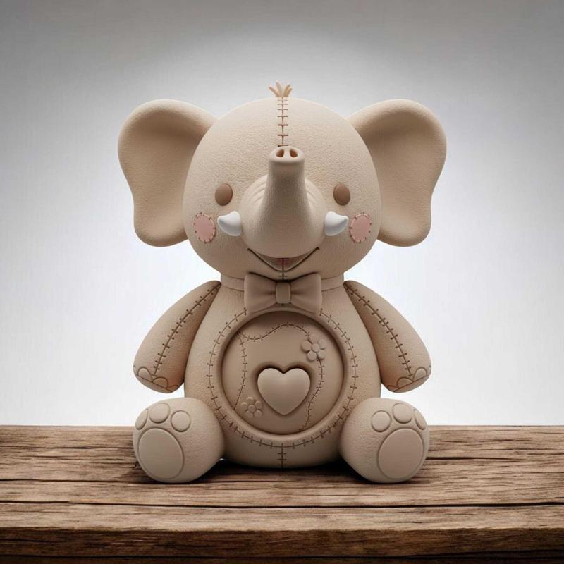 3D Printable Cute Elephant Figurine – Symbol of Luck and Joy