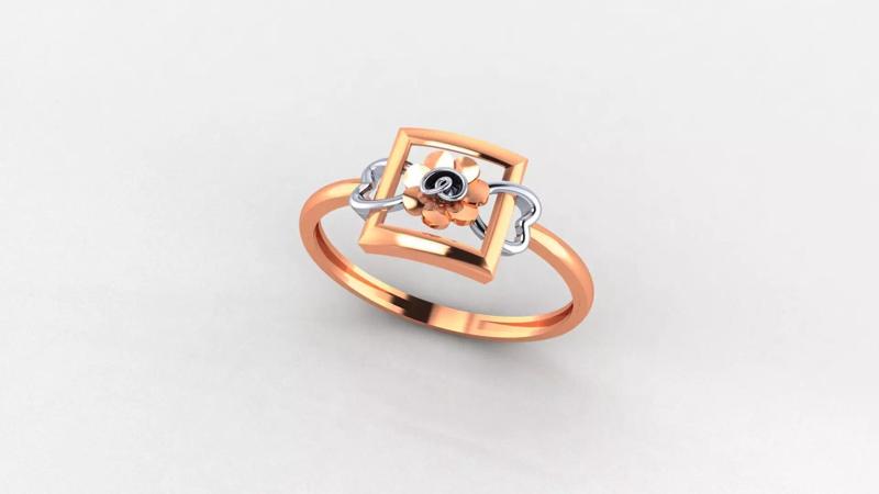 Heart Love Flower Ultra light wt minimalist Plain Gold Ring