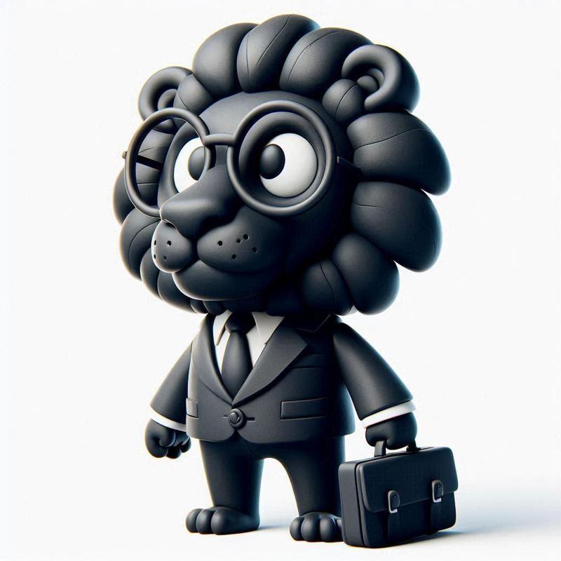 Lion Businessman 3D Print – Standing Figurine with Bag Showpiece