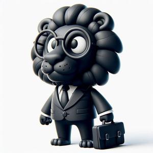Lion Businessman 3D Print – Standing Figurine with Bag Showpiece