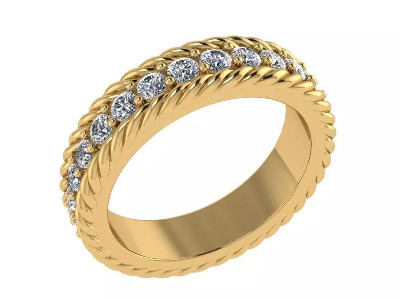 Ring459 gold ring with diamonds