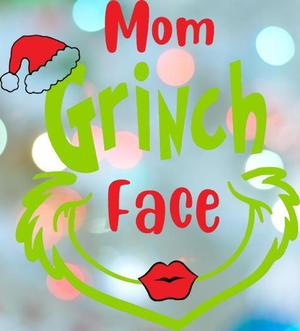 Christmas Mom Grinch Face Stamp Cookie Cutter Set