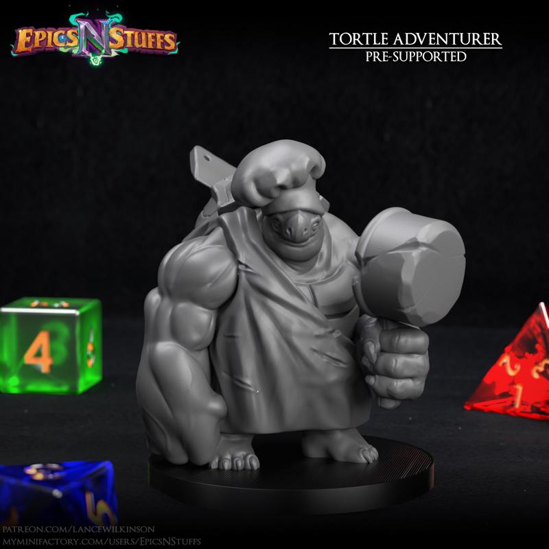 Tortle Adventurer 04 Miniature - Pre-Supported